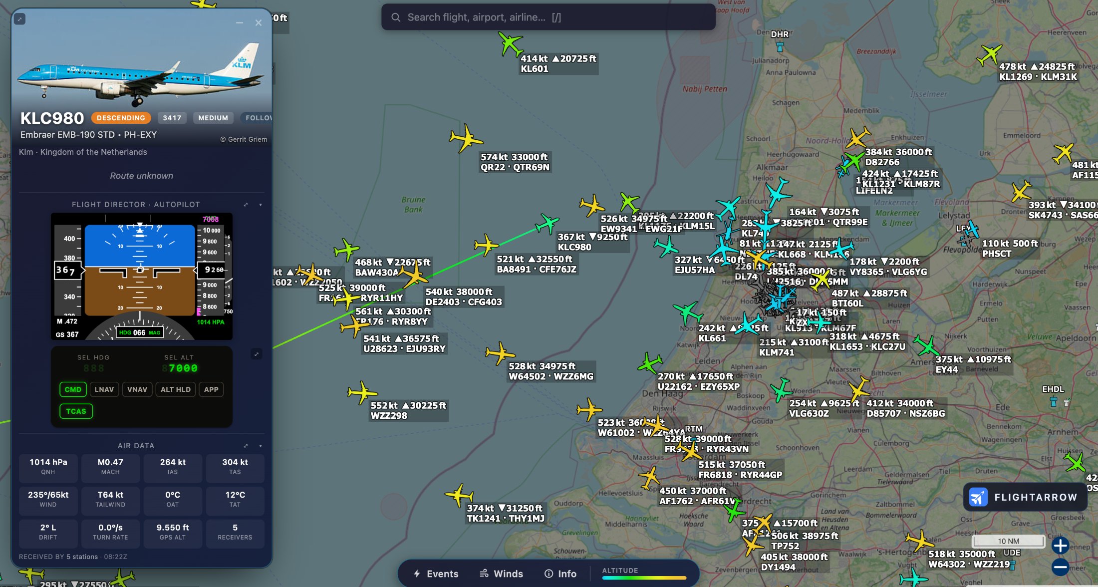 Flightarrow live map